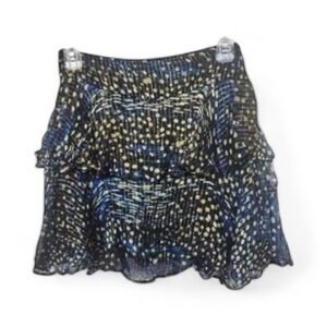 SHORE Brand Mini Skirt over Shorts Blue Floral Y2K NWT